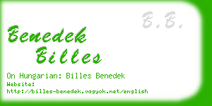 benedek billes business card